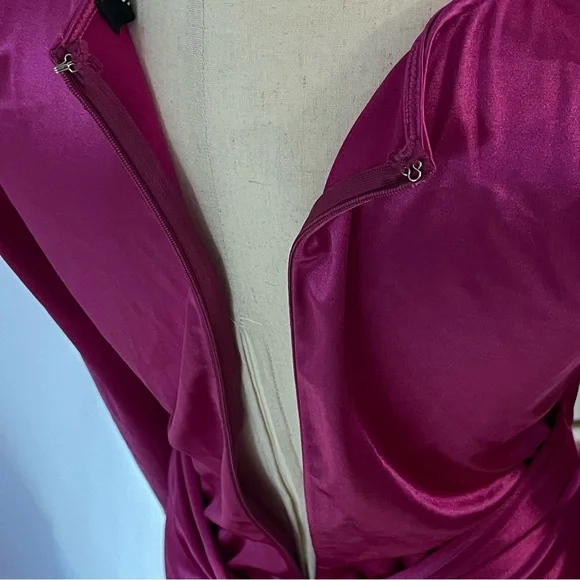 Kript Barbie Things Satin Vibrant Pink Cutout Dress - Picture 6 of 10